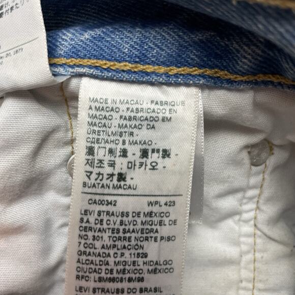 Levis 501 Cutoff Jean Shorts Womens 25 Blue Stonewash Buttonfly Distressed 2" - Picture 6 of 10